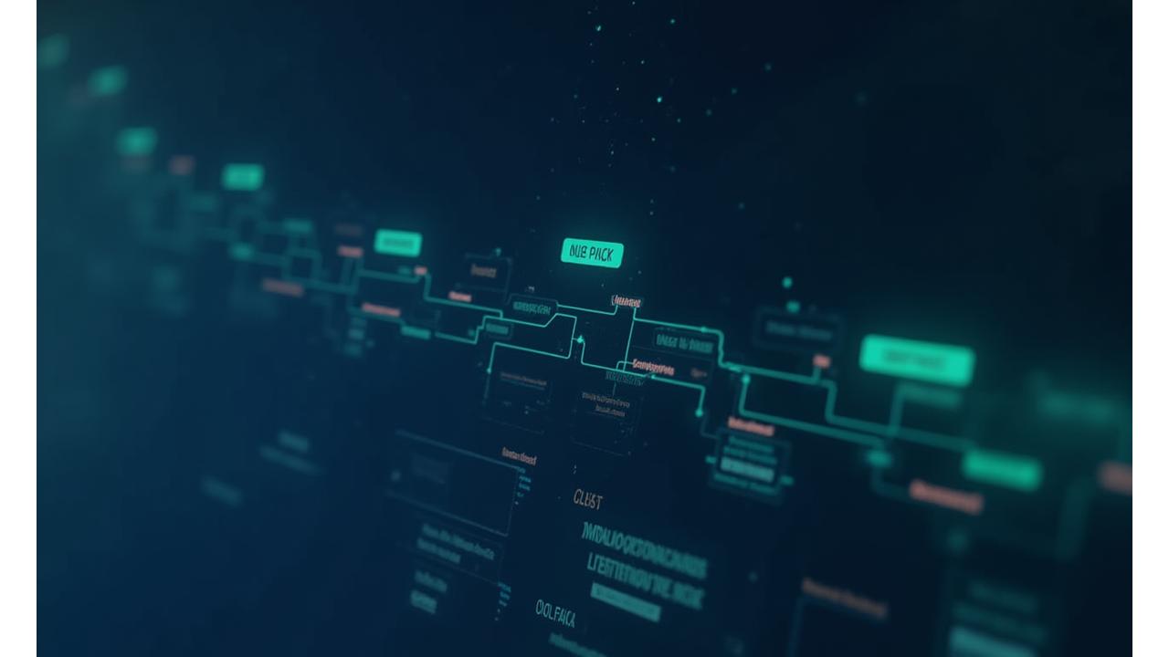 Tableau de bord de conformité réglementaire montrant une timeline d'événements, des alertes de changement et l'impact estimé sur les processus financiers.